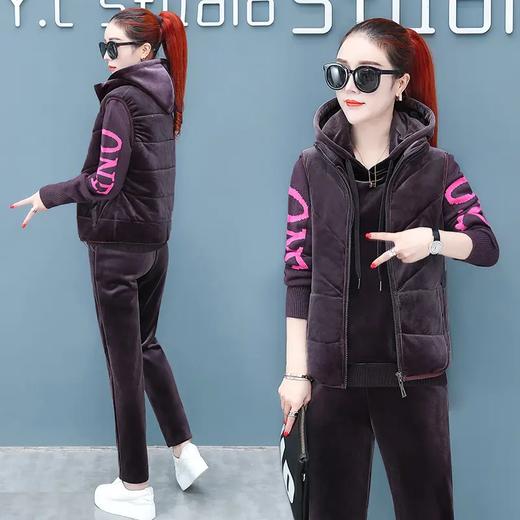 SP-LMS653701秋冬季新款时尚休闲加绒加厚运动服套装 商品图0