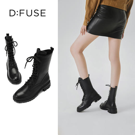 D:Fuse迪芙斯时尚厚底街头休闲马丁靴（绒/毛里可选） 商品图0