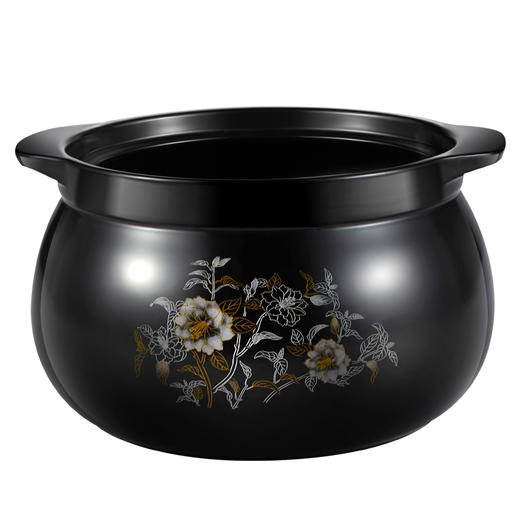 曼达尼砂锅金花黑砂锅炖锅耐高温汤煲陶瓷小沙锅煲汤锅家用明火燃气