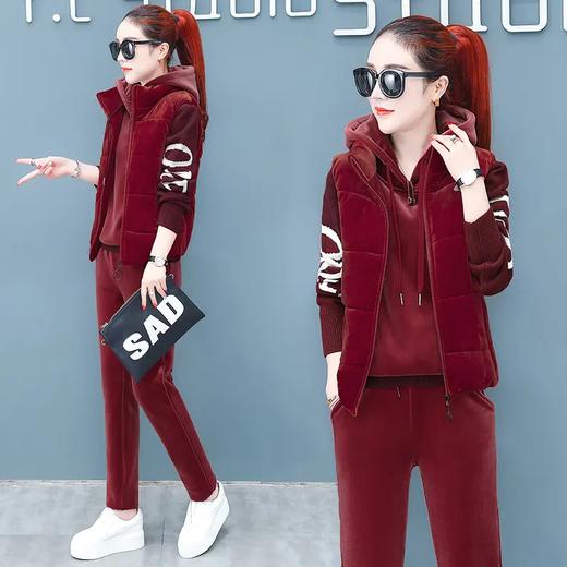 SP-LMS653701秋冬季新款时尚休闲加绒加厚运动服套装 商品图1