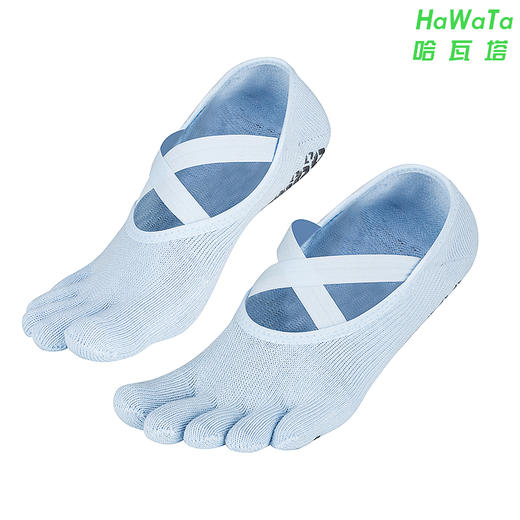 《15送1》哈瓦塔爆款纯棉交叉防滑五指瑜伽袜芭蕾普拉提舞蹈健身运动 商品图8