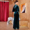 DLQ-A2634中国风旗袍改良版连衣裙秋冬丝绒款妈妈装长款 商品缩略图2