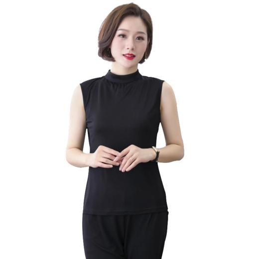 丁摩 【断码清仓】100%桑蚕丝V领真丝针织短袖T恤2039WX001 商品图5