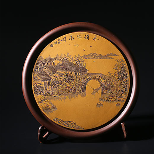 紫砂挂盘 | 两款刻绘可选(江南水韵,烟雨江南)
