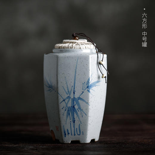 【手工复古竹韵茶叶罐】居家日用粗陶红茶普洱储茶罐 商品图8