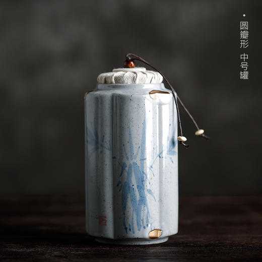 【手工复古竹韵茶叶罐】居家日用粗陶红茶普洱储茶罐 商品图5
