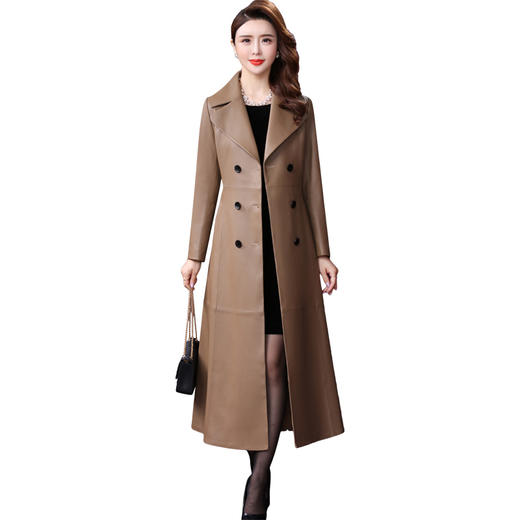 WXY-W-CT-2092-2轻奢海宁绵羊皮中长款真皮皮衣外套 商品图2