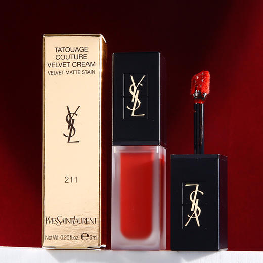 YSL/ysl 圣罗兰黑盖唇釉 丝绒磨砂天鹅绒哑光唇釉杨树林#211 #212 #204 #202【CDF】 商品图5