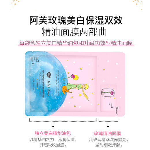 【直播专享】阿芙小王子玫瑰双效精油面膜两盒装美白淡补水保湿JPY带授权招加盟代理 商品图1