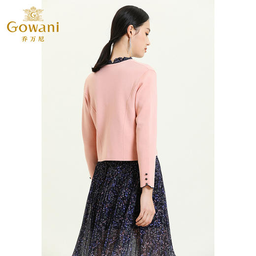 【两色可选】乔万尼秋新款重工V领羊毛开衫知性风格时髦小香风羊毛衫上衣ES3M595 商品图3