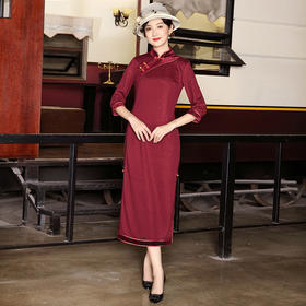 DLQ-A2694复古中国风优雅气质改良旗袍式连衣裙