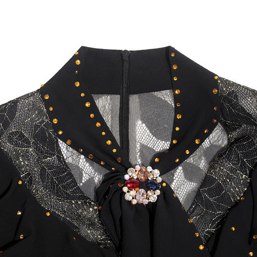 DLQ-A2647名媛气质宴会礼服女秋冬高级质感丝绒连衣裙 商品图2