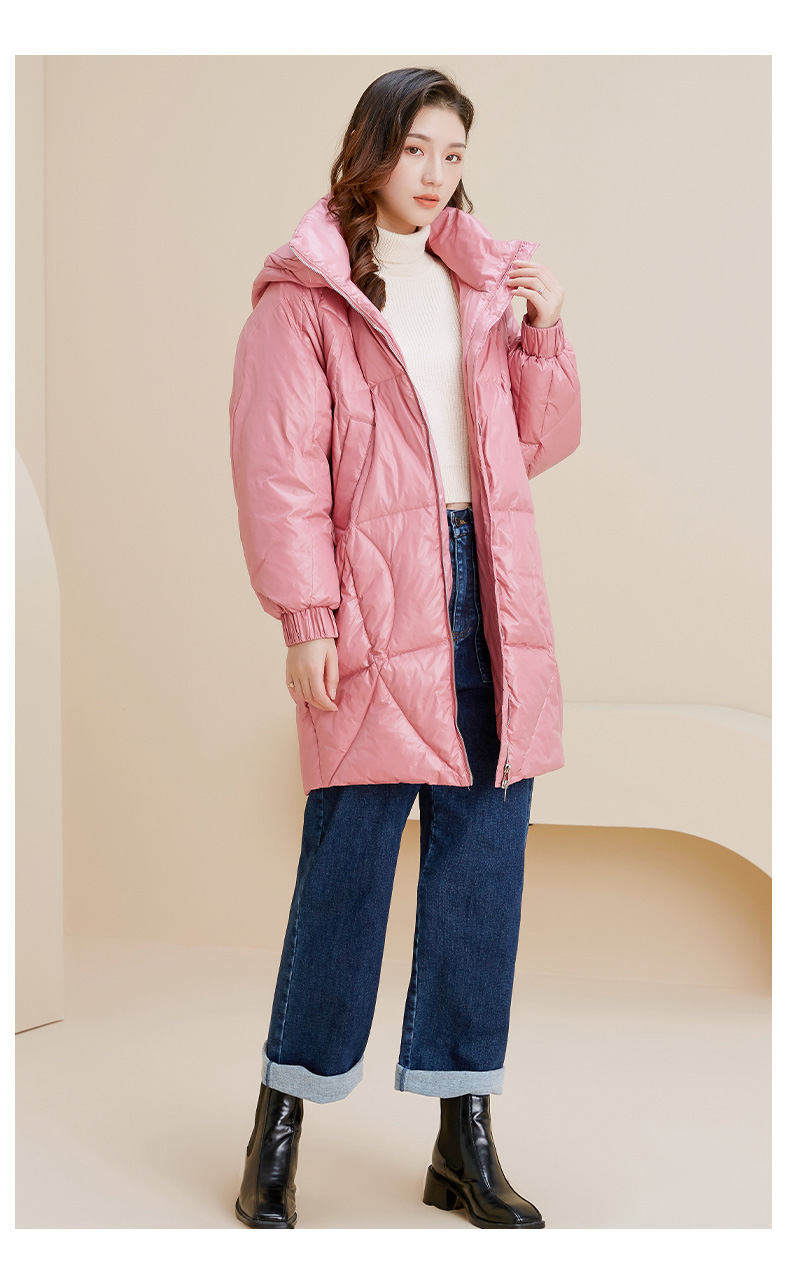 金苑保暖羽绒服2020冬新款中长款鸭绒外套j205109