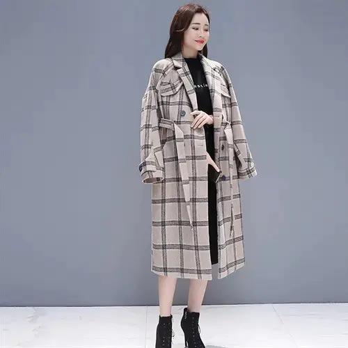 秋冬舒适简约长袖圆领显瘦修身毛呢大衣XP-ZYQ3037 商品图2