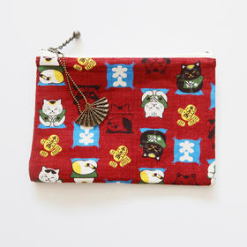 HUJI祤集Komon收纳包风の花大人招财猫