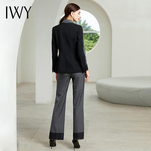 IWY/蕾丝边灰色长袖西装长裤套装CP203162 商品图3