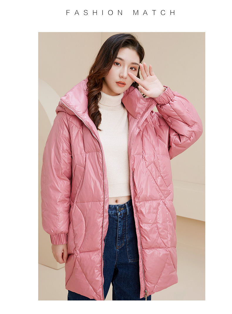 金苑保暖羽绒服2020冬新款中长款鸭绒外套j205109