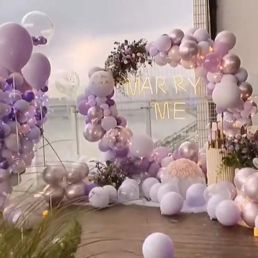 《如歌》浅紫色系气球鲜花求婚布置 商品图0