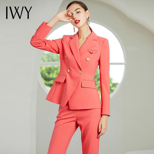 IWY/粉色长袖西装长裤套装CP203171 商品图1
