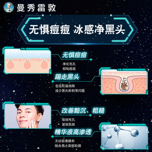 曼秀雷敦星球大战纪念版白武士冰爽抗痘男士面膜净黑头JPY带授权招加盟代理 商品图3