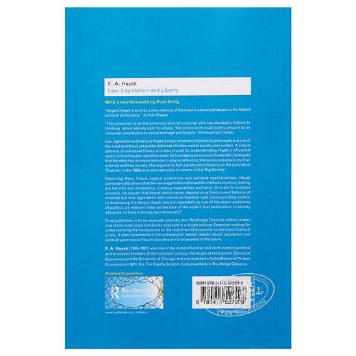预售 【中商原版】法律、立法与自由：正义和政治经济自由原理新述 英文原版 Law, Legislation and Liberty F. A. Hayek F·A·哈耶克 商品图1