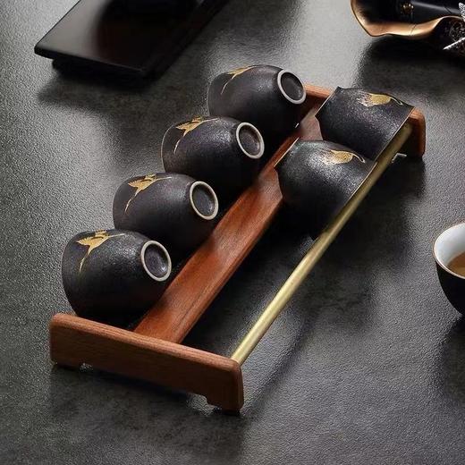 茶道配件-杯垫-铜木杯架 商品图3