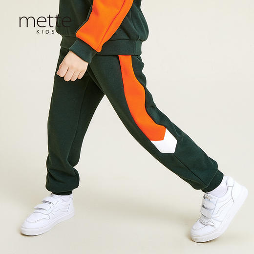 METTE童装加绒保暖裤2020秋冬新品中大童时尚撞色加厚休闲长裤子 商品图1