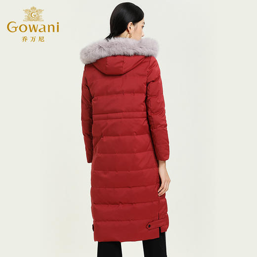 乔万尼冬季新款红色羽绒服修身保暖大码外套过膝长款韩版EB4T135 商品图4