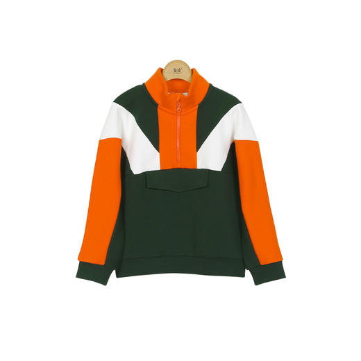 METTE童装男童偏厚加绒卫衣2020冬季中大童时尚撞色立领套头上衣 商品图6