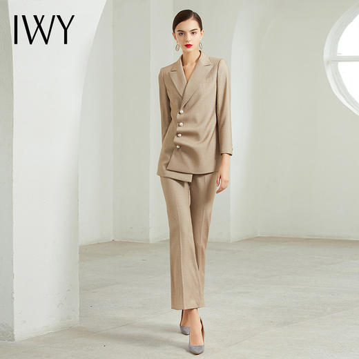 IWY/姜黄色长袖西装微喇长裤套装CP203201 商品图0