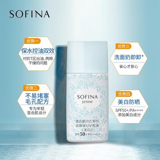日版苏菲娜Sofina控油双效美白防护乳液隔离防晒霜女新蓝蕾丝学生JPY带授权招加盟代理 商品图2
