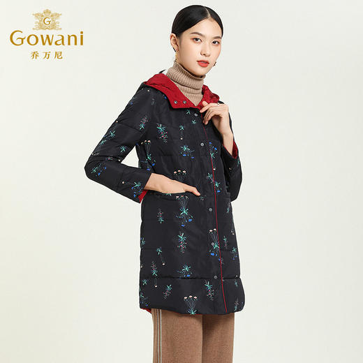 乔万尼冬季两面穿时尚设计感百搭休闲保暖舒适暗扣羽绒服EN4T871 商品图1