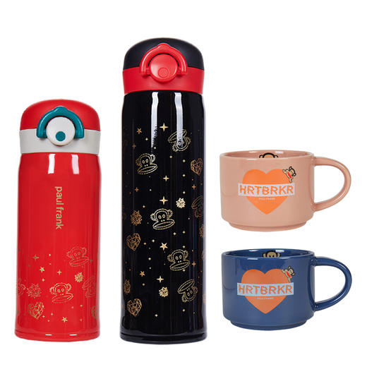Paul frank大嘴猴保温杯马克杯四件套礼盒 商品图2