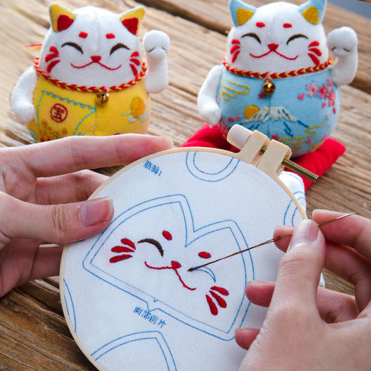 刺绣新品 ▏招财纳福的招财猫diy材料包 商品图4