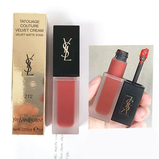 YSL/ysl 圣罗兰黑盖唇釉 丝绒磨砂天鹅绒哑光唇釉杨树林#211 #212 #204 #202【CDF】 商品图2