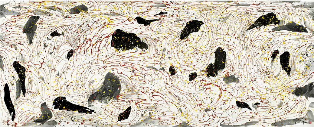 吴冠中限量盖章丝网版画——黄河