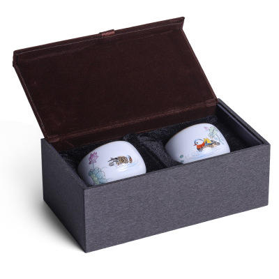 景德镇纯手工鸳鸯茶杯主人杯女功夫茶具品茗杯情侣对杯 商品图4