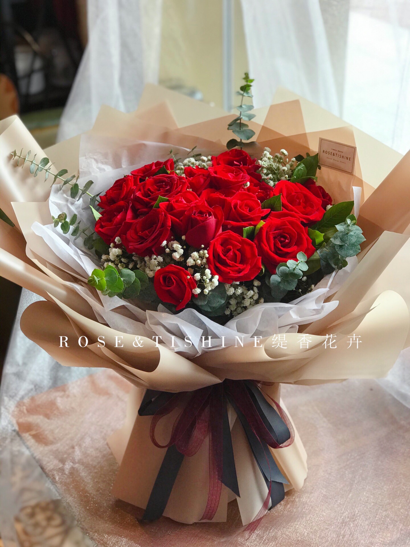 【罗曼蒂克】21朵红玫瑰高端大花束