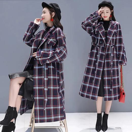 秋冬舒适简约长袖圆领显瘦修身毛呢大衣XP-ZYQ3037 商品图0