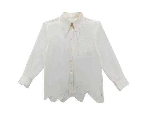 不规则尖领三醋酸衬衣-十点睡觉 商品图2