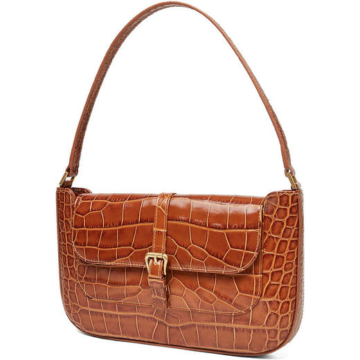 BY FAR  女士Miranda牛皮鳄鱼纹浮雕手提包腋下包19FWMDASTNDMED 商品图3