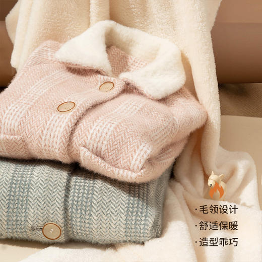 【100元任选3件】咕噜日记女童加绒加厚貂绒格子呢大衣DGW010 商品图2