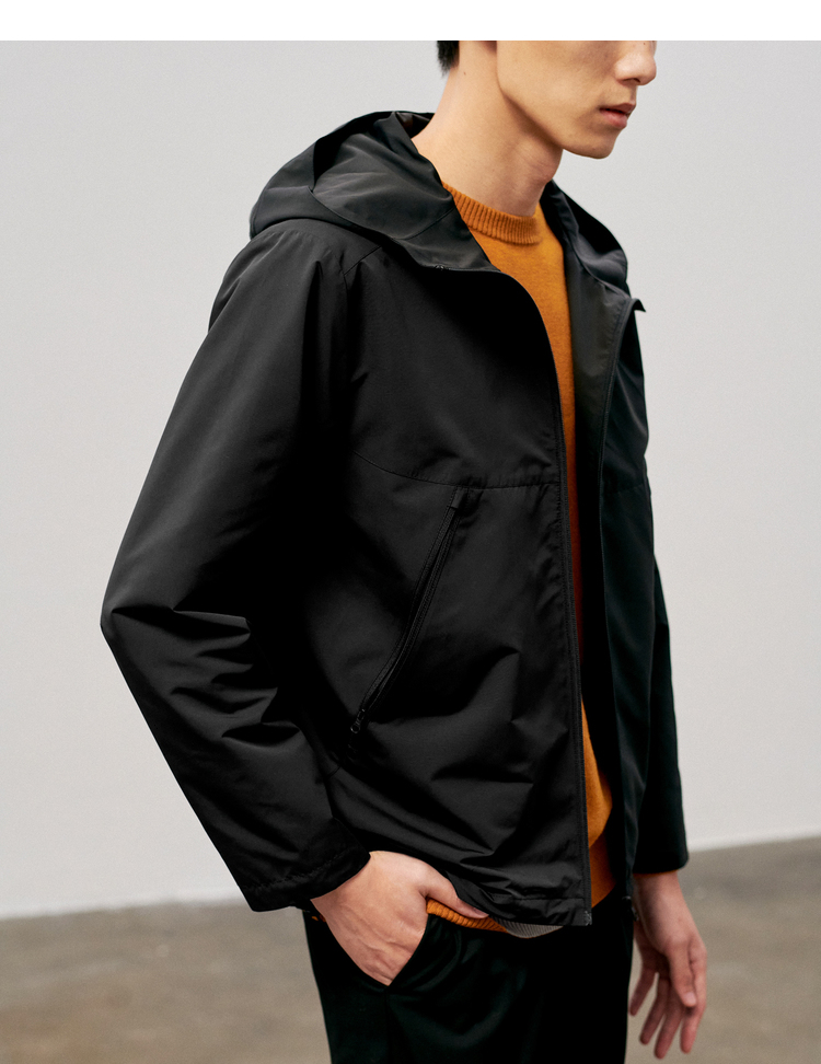 全涤轻运动休闲连帽短夹克