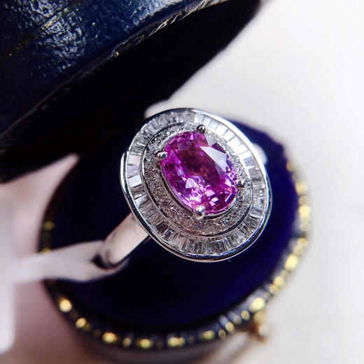 无烧帕帕拉恰戒指无烧帕帕拉恰戒指18k金镶嵌钻石主石12克拉钻石73颗