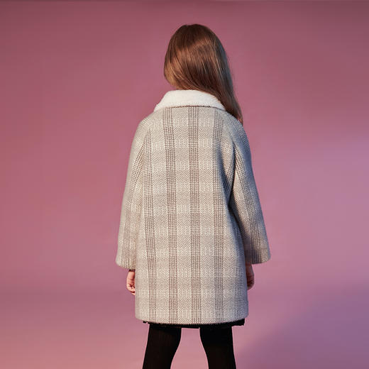 【100元任选3件】咕噜日记女童加绒加厚貂绒格子呢大衣DGW010 商品图9