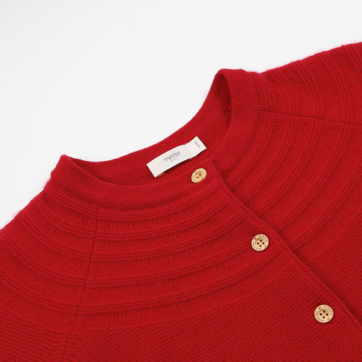 METTE羊绒世家童装女童100%山羊绒开衫2020冬纯色针织保暖小外套 商品图4