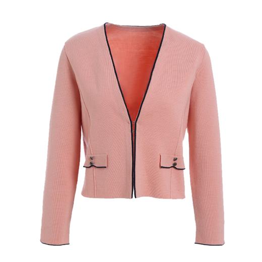 【两色可选】乔万尼秋新款重工V领羊毛开衫知性风格时髦小香风羊毛衫上衣ES3M595 商品图4