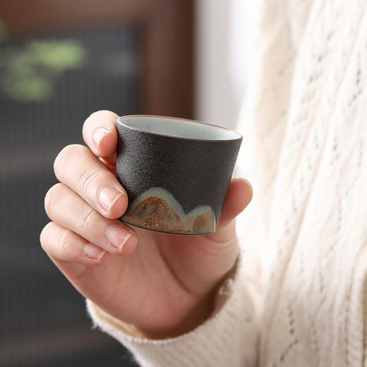 日式手绘远山1茶壶6茶杯茶具套装 整套简约办公居家日用陶瓷功夫茶具 商品图2
