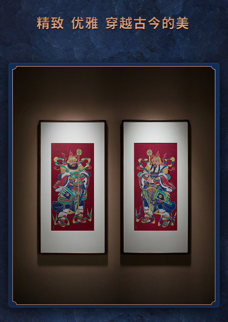 铜师傅手工錾刻铜雕画门神迎福