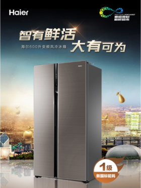 海尔（Haier）冰箱BCD-600WDGN玛瑙棕